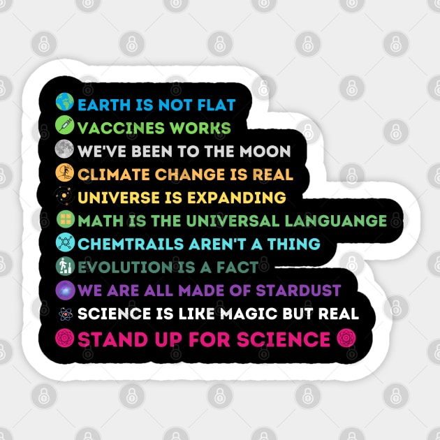 Earth Is Not Flat Vaccines Work Science Teacher Nerd Geek Sticker by bymetrend